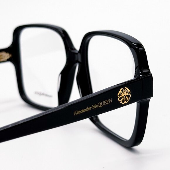 NEW ALEXANDER MCQUEEN EYEGLASSES AM0286O 001 SQUARE BLACK WOMEN EYEWEAR - Picture 5 of 9